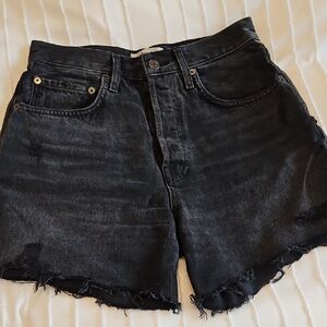 Agolde Riley Black Jean Shorts